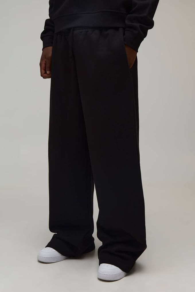 Lange Essentiële Wijde Pijpen Joggingbroek | Black | Size Medium