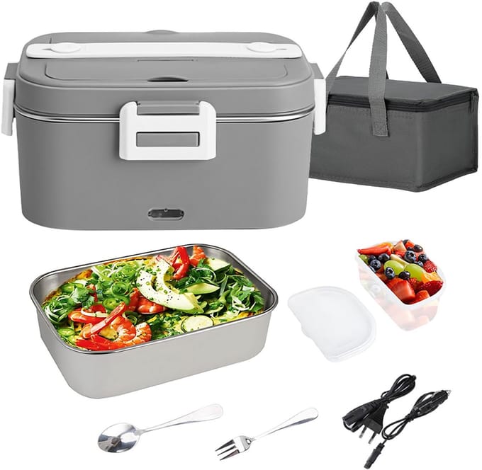 Elektrische Lunchbox 1.8L - 12/24/110V - Draagbare Warmhoudbox - RVS