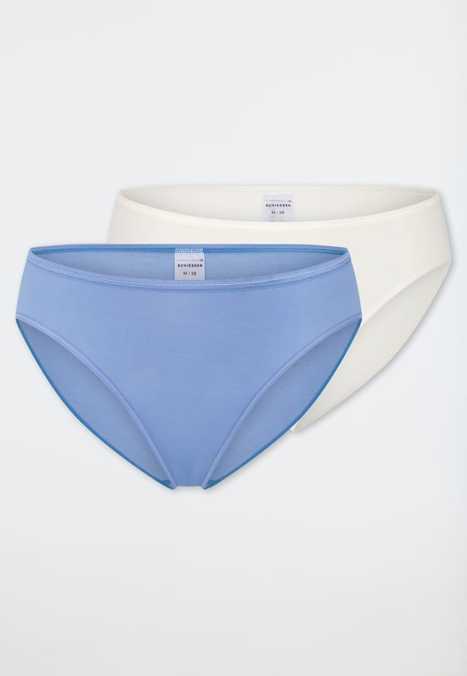 Tai-slips, set van 2, lichtblauw/crème - Modal Essentials 48
