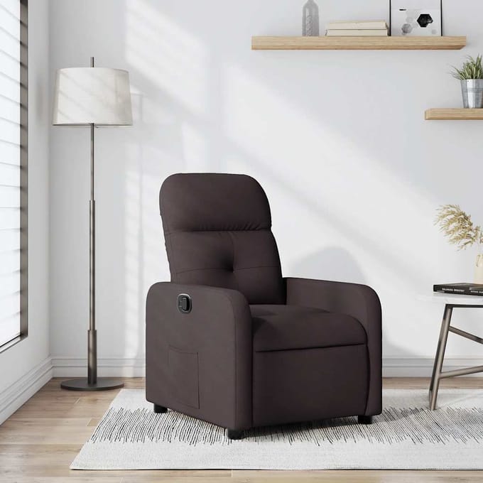 vidaXL - Fauteuil - verstelbaar - stof - donkerbruin