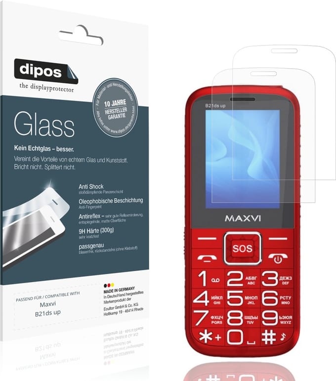dipos – 2x Matte Pantserfolie geschikt voor Maxvi B21ds up | 9H Screenprotector