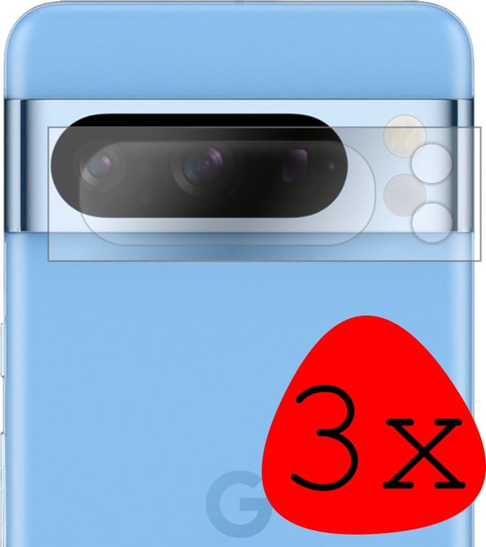 Camera Lens Protector - 3 Stuks Geschikt voor Google Pixel 8 Pro - Camera Screenprotector Beschermglas - Gehard Glas - Tempered Glass - Screen Protector