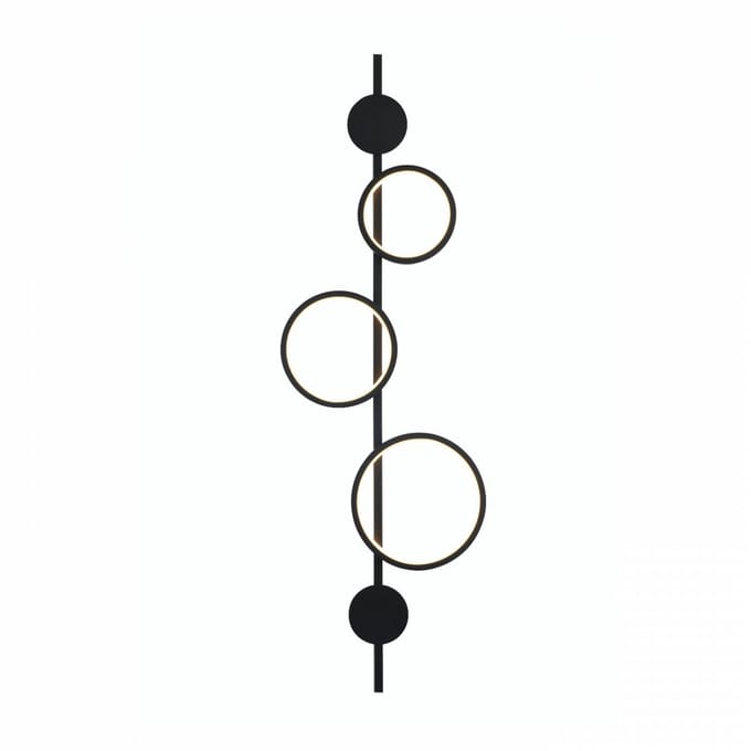 Kosilum - Saretti - Wandlamp - Zwart - Metaal en aluminium