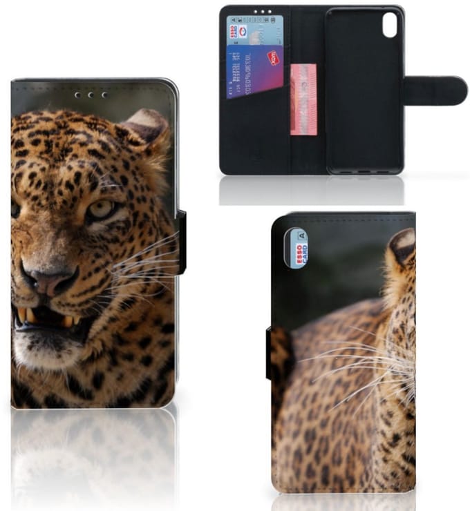 Xiaomi Redmi 7A Telefoonhoesje met Pasjes Luipaard