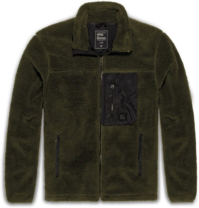 Vintage Industries Fleecejacke Kodi Lined Sherpa Fleece Dark Olive-S