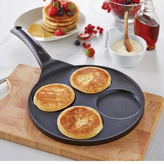 Cheffinger Crêpemaker - Pancake Pannenkoeken 4 Kop Marmeren Anti Aanbaklaag