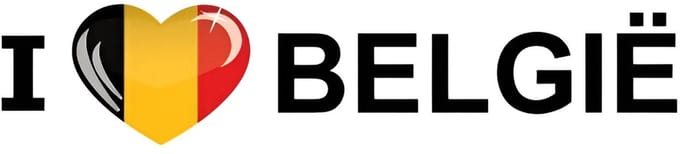 België Sticker - I Love België - Zwart / Geel / Rood
