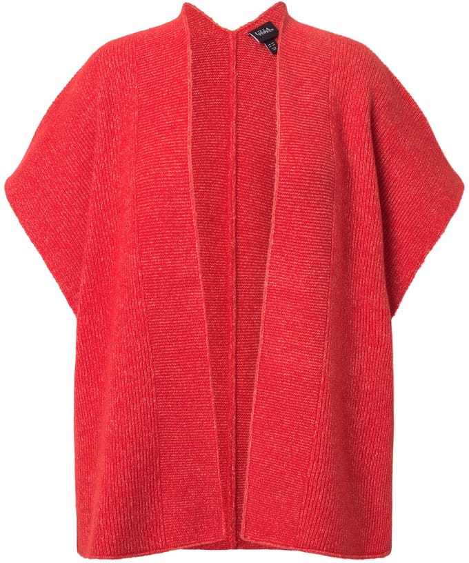 Ulla Popken - Dames - Vest oversized open model halve mouw - Paprikarood - Maat 3+