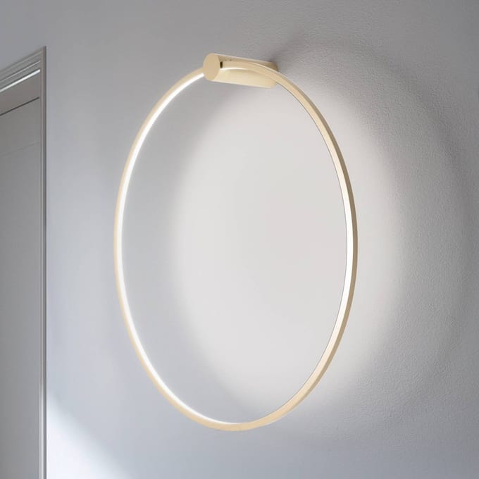 Milagro Lighting LED wandlamp Saturno, goud, Ø 80 cm, metaal, 4.000 K