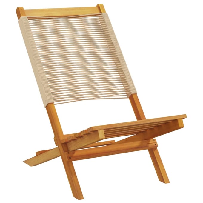 vidaXL - Klapstoelen - 6 - stuks - Beige - Massief - Acaciahout