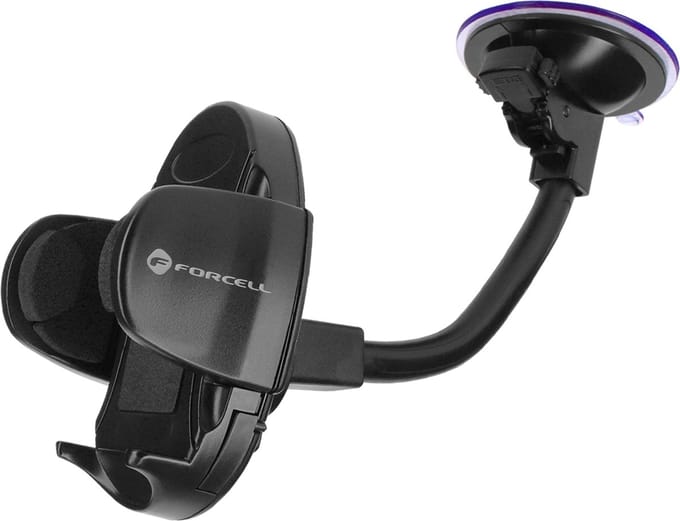 Forcell, Autohouder met Zuignap Voorruit / Dashboard Flexibele Arm, Zwart