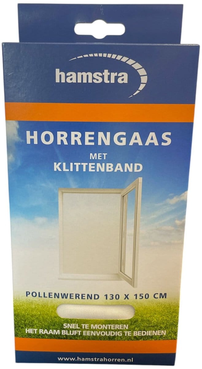 Hamstra horgaas met klittenband - pollenwerend - wit - 130x150 cm