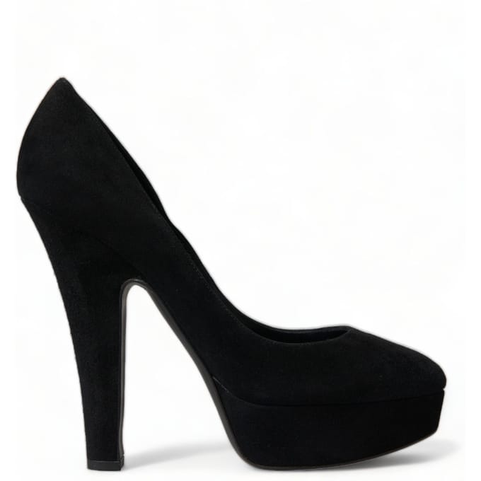 Dolce & Gabbana Zwarte Suede Leren Plateauschoen Hakken