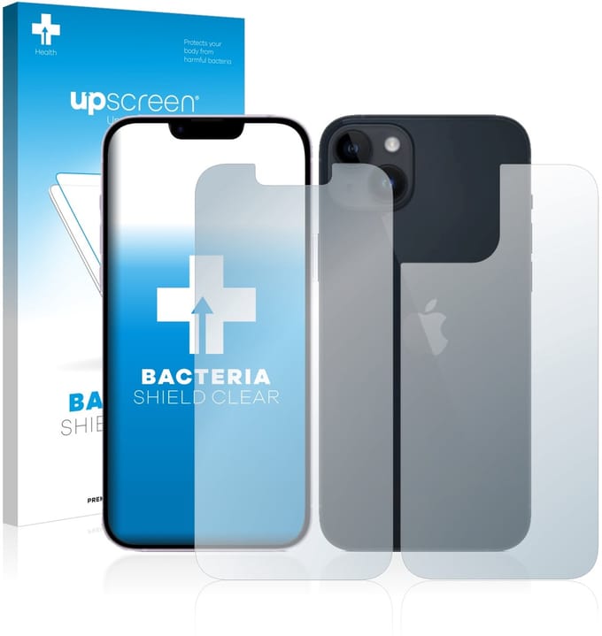 upscreen - Screenprotector voor Apple iPhone 14 (Voor+Achter) - Folie Beschermfolie transparant antibacterieel