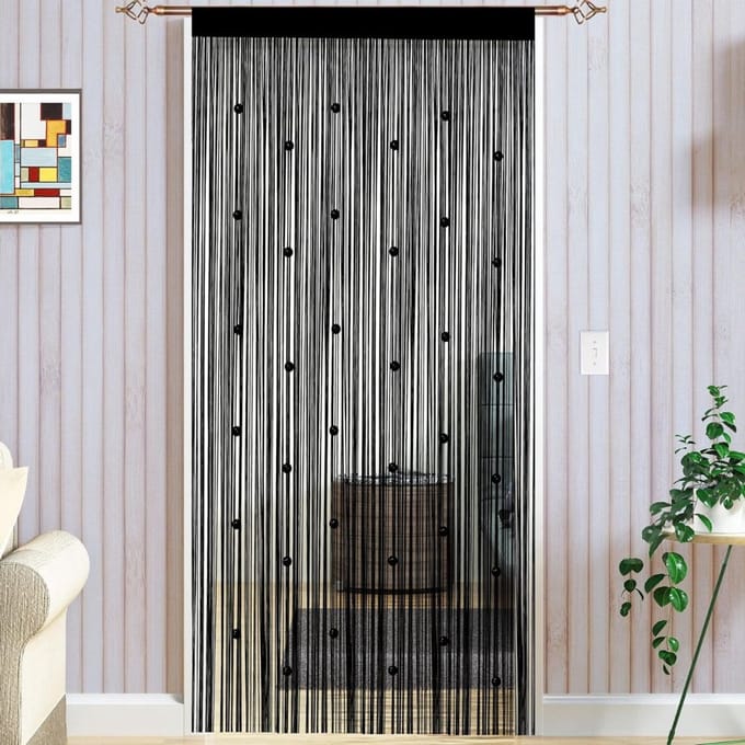 VELTRR® Deurgordijn Kralen - Macrame - Zwart