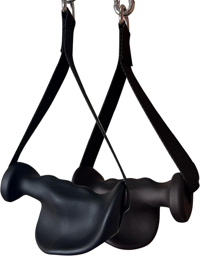 Triceps Touw - Kabel Machine Accessoire - Kracht Training - Antislip Grip - 500 Gram - Zwart
