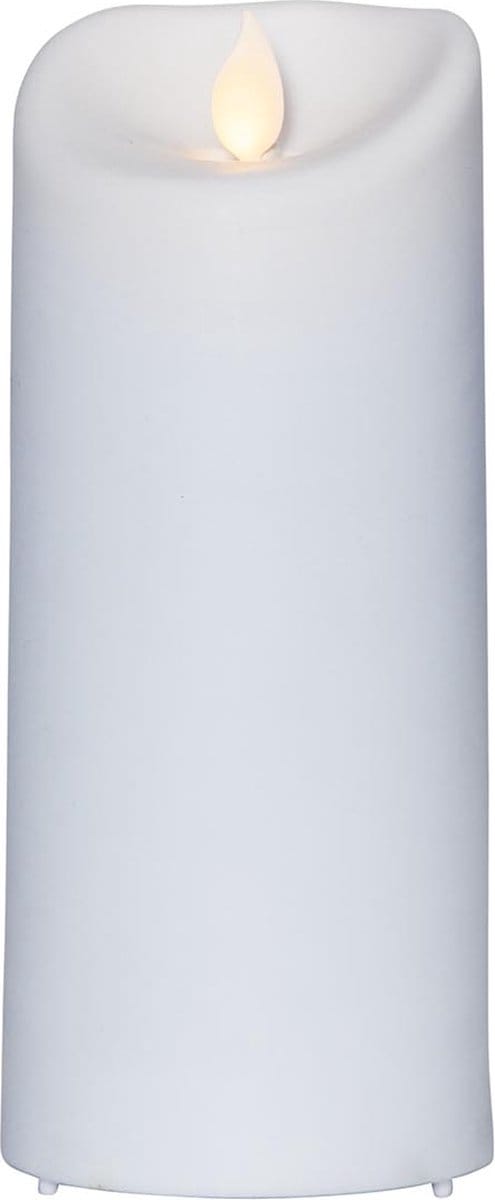 Star Trading kaars M-Twinkle, zuilkaars, wit, LED, timer, geel, buiten, binnen, 17,5 cm