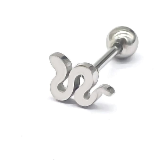 Oorpiercing Slang - RVS - 6 mm - Zilverkleurig