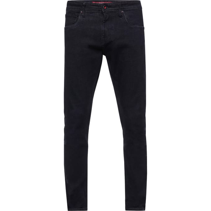 Zwarte denim jeansbroek "MELVIN" slim fit katoen-stretch