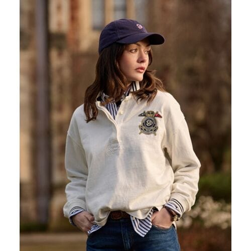 Superdry Crest Rugby Top White Grootte: 42