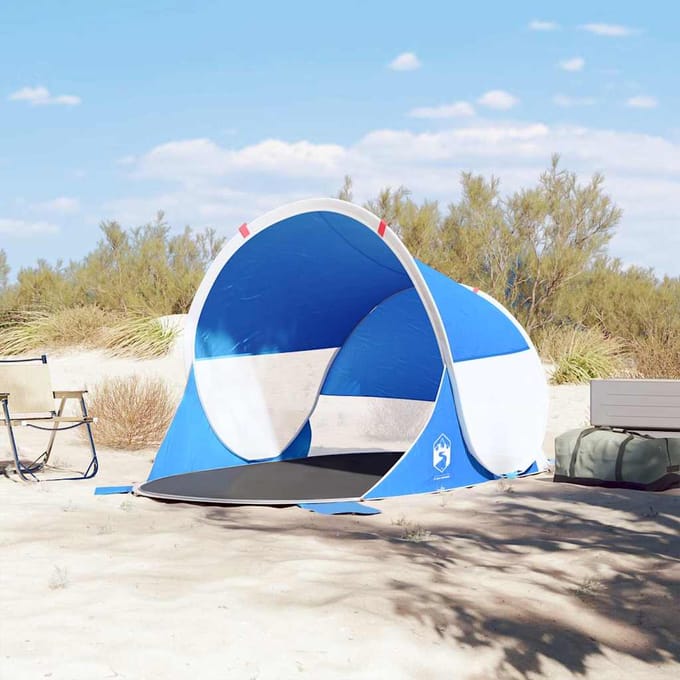 vidaXL - Strandtent - pop-up - waterdicht - azuurblauw