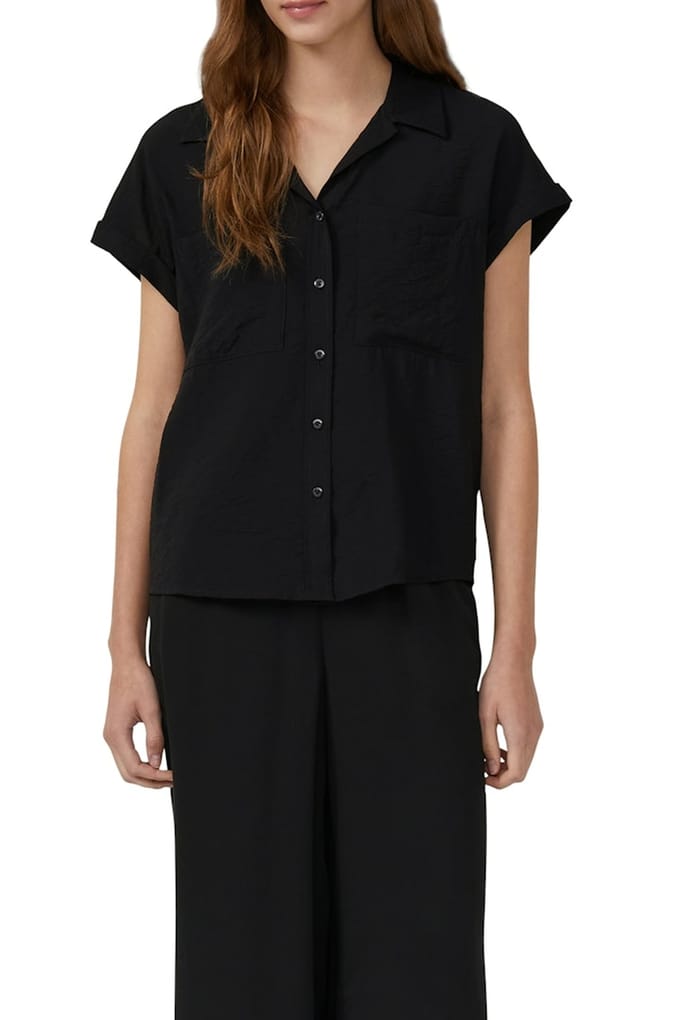 s.Oliver - female - Blouse van een gestructureerde viscosemix met opgestikte zak