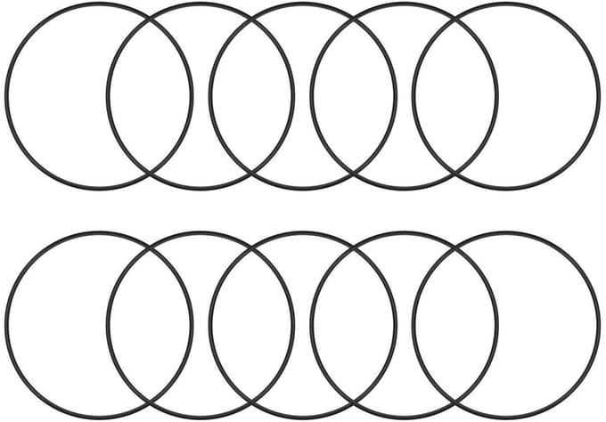 Dailygoods- O-ringen 10 Stuks - Nitrilrubber - 65 mm Buitendiameter - 61 mm Binnendiameter - 2 mm Breed - Afdichtingsset - Afdichtringen