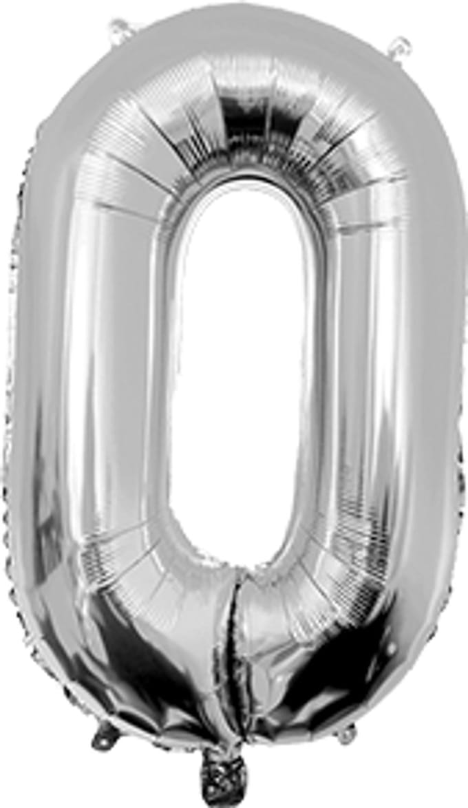 Foil Balloon 40 cm- no.0 Silver