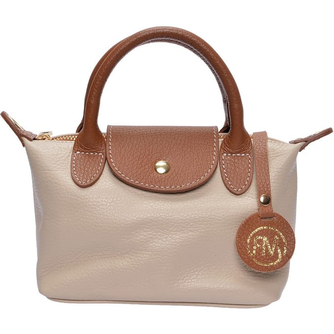 Roberta M Beige Rundleer Tas