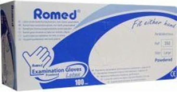 Romed Latex handschoenen gepoederd Large
