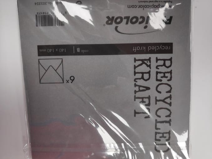 Papicolor Original Envelop Recycled Kraft Zwart 6 stuks 140 x 140 mm