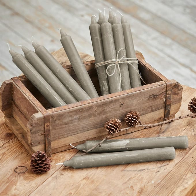 LOBERON Kaars set van 12 Bauceau taupe