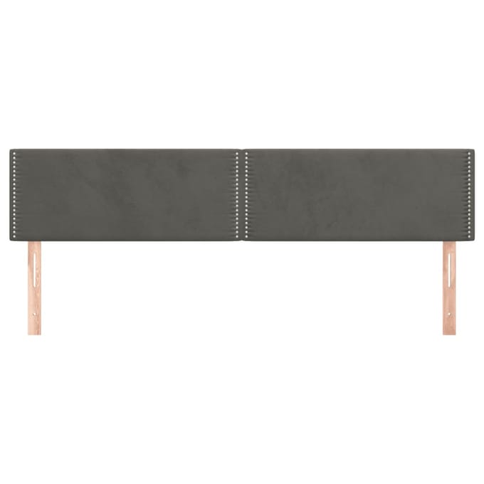vidaXL - Hoofdborden - 160x5x78/88 - cm - fluweel - donkergrijs