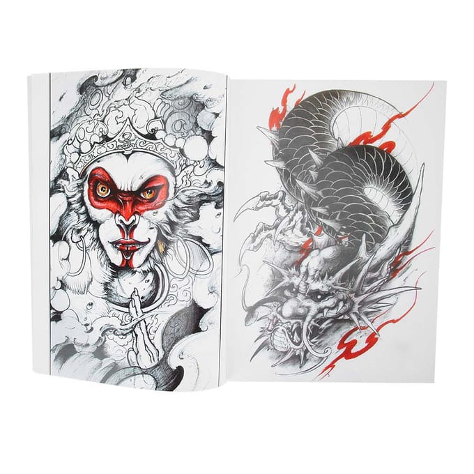 Livre de Modèles d'Entraînement au Tatouage 70 Pages Ombrage Image Couleur Livre de Tatouage Accessoire gray