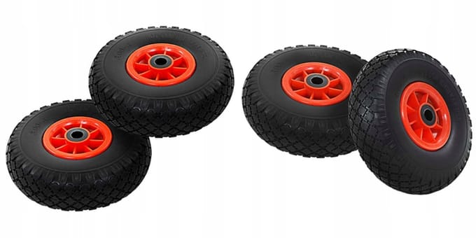 2x Volledige Polyurethaan Transportwiel 3.00-4