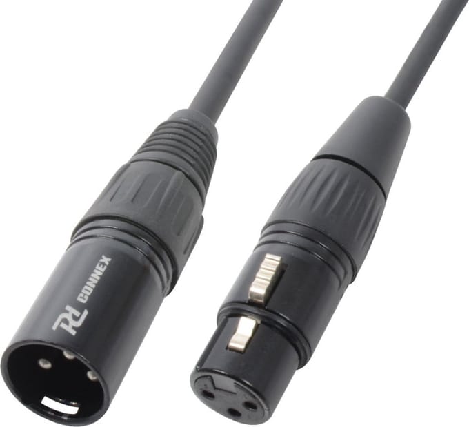 PD Connex Signaalkabel XLR male/female 3-pins - 30 meter - zwart