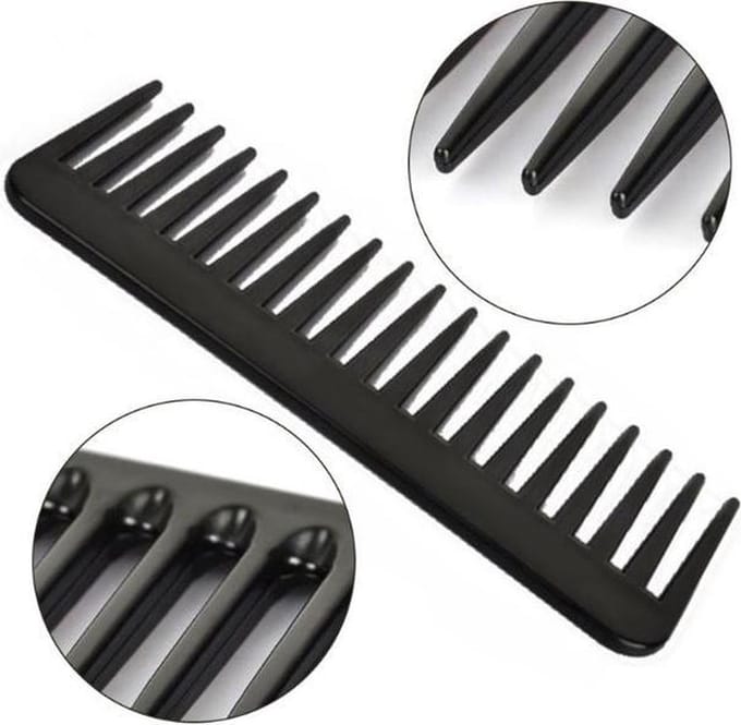 Cabantis Brede Kam 20 Tanden - Styling Tool - Wide Tooth Comb - Kapper Kam - Haar Accessoire - Zwart