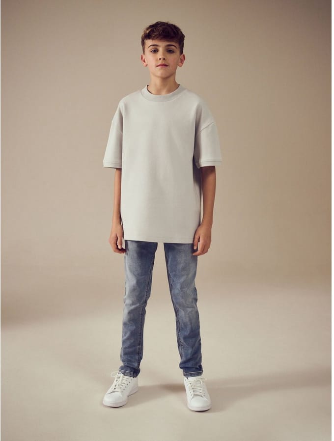 Next - Jongens - Jeans met elastische taille en strakke pasvorm - Blauw