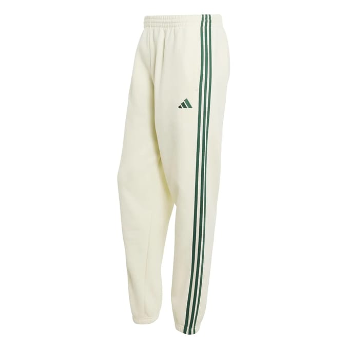 Adidas Essentials 3 Stripes Fleece Tapered Cuffed Joggers Wit L / Regular Man