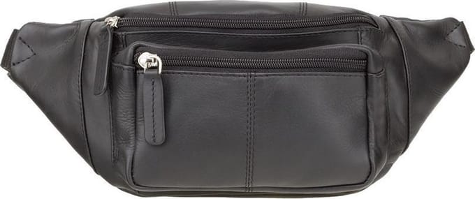 Visconti Leren Heuptas - Buideltas - Stijlvol Heuptasje - Zwart (720 blk)