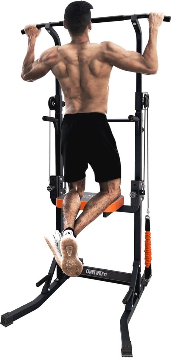 Opvouwbare Power Tower Pull Up Bar Station - Multifunctioneel Verstelbaar Dip Station voor Thuis Gym Workout