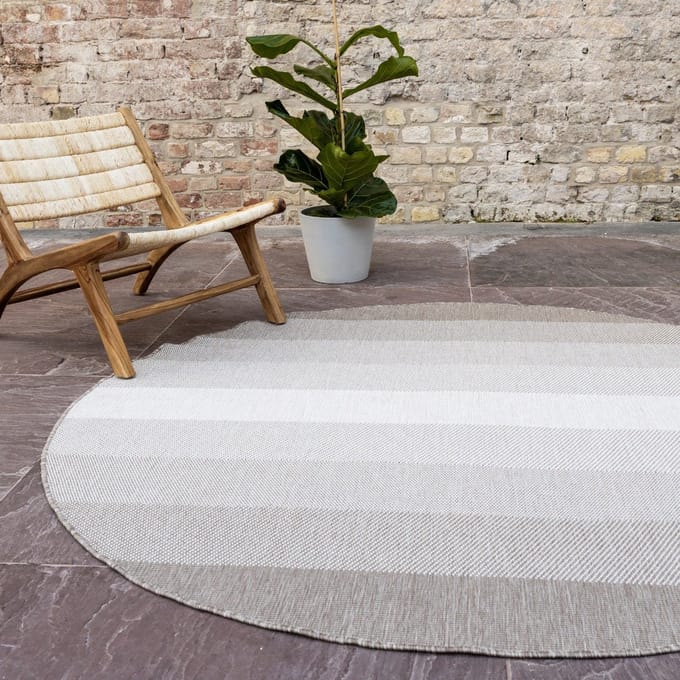 Buiten vloerkleed Boa - Bruin/Grijs - dubbelzijdig - EVA Interior - Rond 200 Ø - (L)