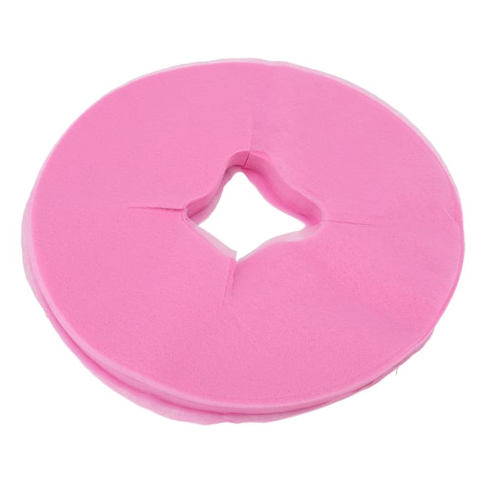 100 Pièces Housse Visage Massage Jetable Design Trou Tissu Rond Rose pour Maison Salon pink