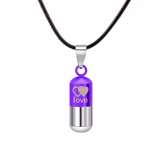 Fako Bijoux® - Ketting Ashanger / Assieraad - Love - Paars