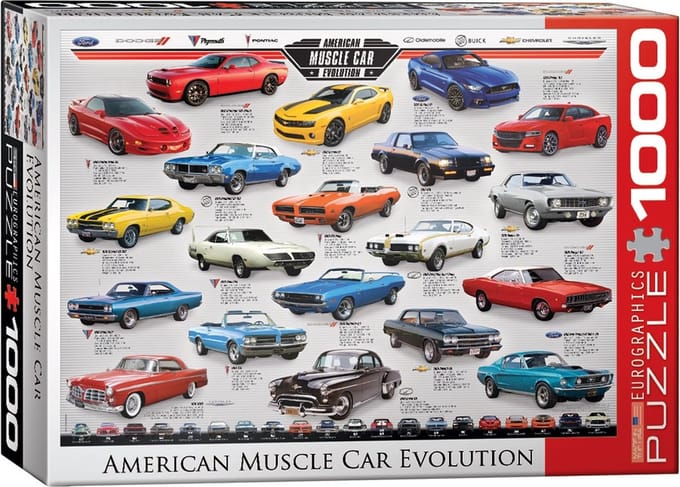 Eurographics - De evolutie van de Amerikaanse muscle car [American Muscle Car Evolution] - 1000 stukjes 68×48cm (b×h) - Legpuzzel