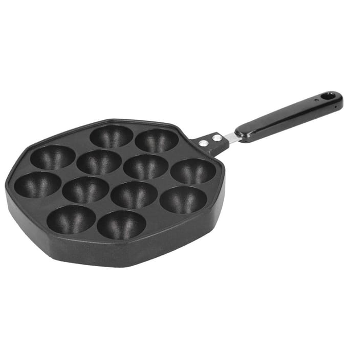 12 Holtes Aluminium Takoyaki Pan Maker Octopusballetjes Eierpannenkoekjes Bakpan Thuis Kookgereedschap black