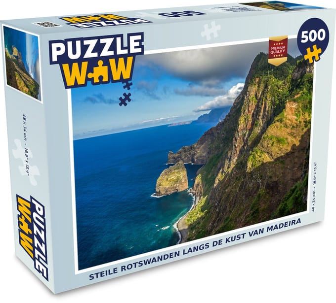 Puzzel Steile rotswanden langs de kust van Madeira - Legpuzzel - Puzzel 500 stukjes