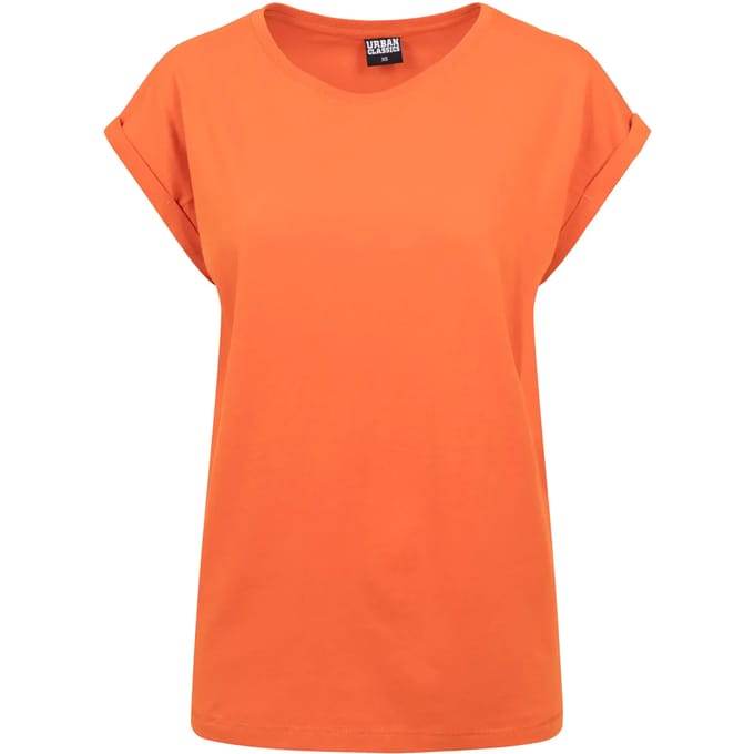 Urban Classics - Extended shoulder Dames T-shirt - S - Oranje