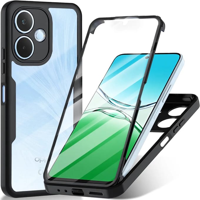 Hoesje geschikt voor Oppo A5 Pro - Techsuit ColorVerse 360 Case met Screenprotector - Zwart