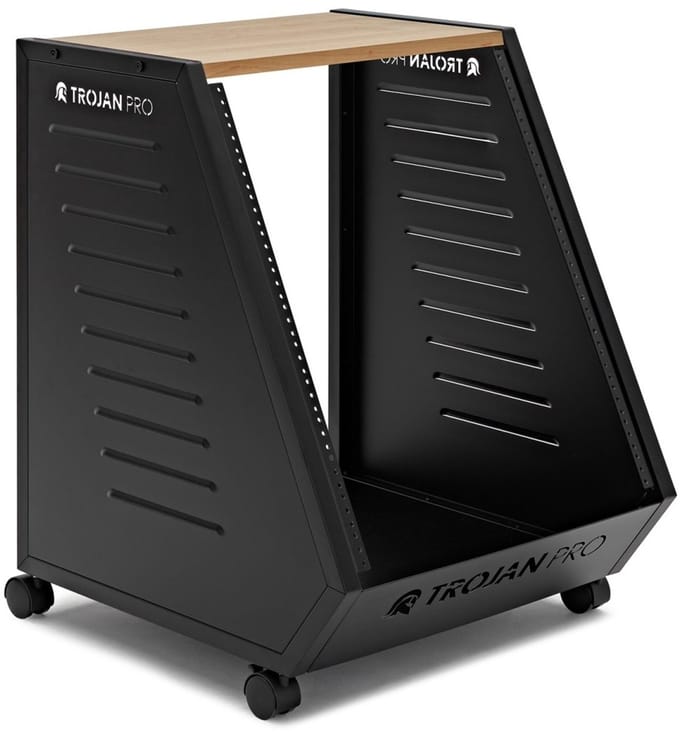 Trojan Pro Teneo 13U Wheeled Studio Rack Unit, Oak